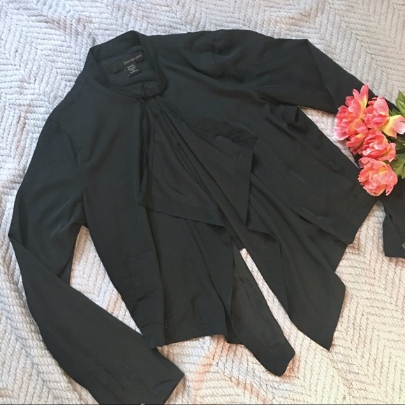 Calvin Klein Jeans Sweaters - Drape Front Light Weight Jacket.